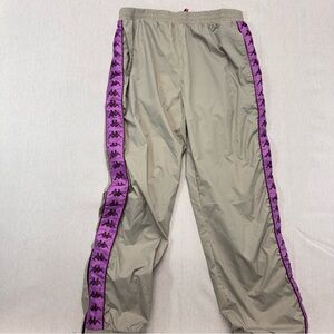 Vintage Kappa Nylon Track Pants Zip Cuff Sweatpants Mens Medium 30-32 Waist